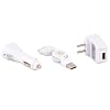 Universal Apple iPod USB Charger Kit - USB Retractable Hotsync Cable - USB Home Travel Charger - USB 12V Cigarette Lighter Charger