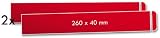 Produkt-Bild: 2 Reflektoren &aacute; 260 x 40 mm - f&uuml;r Fahrrad, PKW, Anh&auml;nger, Parkpfosten oder zur Dekoration, rot reflektierend