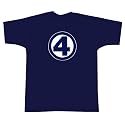 Fantastic Four - Navy Logo Cartoon T-Shirt Fantastic 4 Medium