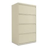ALERA Four-Drawer Lateral File Cabinet, 36w x 19-1/4d x 54h, Black
