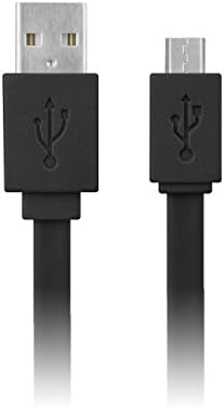 3 Feet Micro USB to USB Flat Cable (Black) [Tangle-Resistant] (Charge/Sync)