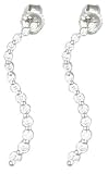 14K White Gold Curve-Shaped Designer Hand-Crafted Earrings, Enhanced with Bezel Set Diamonds.(GH-Color, SI-Clarity, c.t.t.w. 0.50CT)