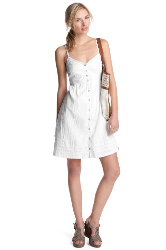 edc by ESPRIT Damen Kleid (knielang), 042CC1E020, Gr. 38 (M), Wei&szlig; (drummers white 114) Preisvergleich