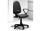 Operator chair with fixed arms and charcoal bilbao fabric finish, EACH
