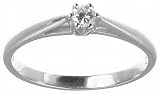 18ct White Gold Ladies 10pt Diamond Solitare Ring Size O