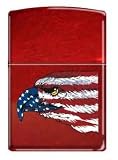 American Eagle and Flag Red Matte Zippo Lighter
