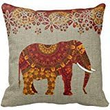 Ornate Decorated Indian Elephant Design R7276f42d9b664f938e2ce3c6c3849bd4 I52ni 8byvr Pillow Case 18" * 18"
