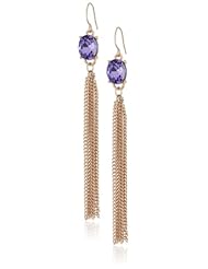 Kenneth Cole New York "Modern Tanzanite" Oval Crystal Multi-Chain Linear Drop Earrings