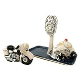Police Car & Motorcycle Tray Salt & Pepper Shakers S/P