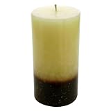 Dual-color Round Pillar Decorative Candle Lamp, Candle Lantern -
Amber/Ivory - 3