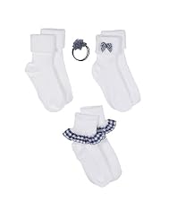 Navy gingham socks - 3pk