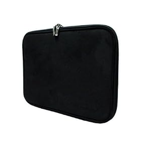 Asus 1002HAE Eee PC Netbook CaseCrown Check Point Friendly Double Memory Foam Laptop Sleeve - Black Faux Suede
