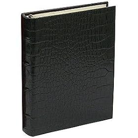 Standard 3-ring Black Croc-style Fine Leather with slip-in pockets by Graphic Image - 4x6