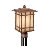 Manor-House-AW - 3 Light Mission Outdoor Lighting Post Lamp Fixture - Aged Walnut Bronze - B2427