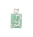 New 925 Sterling Silver Green Jade Dragon Pendant