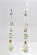 Pastel Fluorite, Moonstone Gemstone and Czech Glass Dangle Earrings in Sterling Silver, #9565