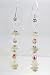 Pastel Fluorite, Moonstone Gemstone and Czech Glass Dangle Earrings in Sterling Silver, #9565