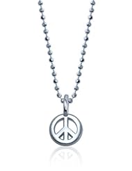 Alex Woo "Mini Addition" Sterling Silver Peace Sign Pendant Necklace, 16"