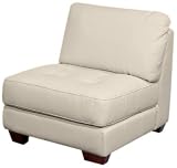 Diamond Sofa Zen Collection Armless - All Leather Tufted Seat Chair - White