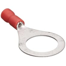 Morris Products 10023 Ring Terminal, Vinyl Insulated, Red, 22-16 Wire Size, 1/2" Stud Size (Pack of 100)