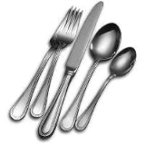 Wallace 65pc Flatware Set Service for 12 -- 18/10 Stainless Steel -- Continental Bead -- Item No. 5007195