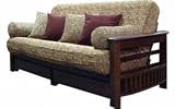 Cottonwood Catalina Storage Arm Solid Wood Arm with Steel Grid Mainframe Convertible Futon Frame
