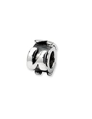 Letter U, Alphabet Charm in Sterling Silver For 3mm Charm Bracelets