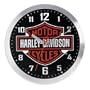 Harley-Davidson� Bar & Shield Logo Wall Clock. Wall clock features large Bar & Shield logo. Brushed aluminum casing. 10" diameter. 99250-05V