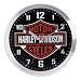 Harley Davidson Bar & Shield Logo Wall Clock. Wall clock features large Bar & Shield logo. Brushed aluminum casing. 10