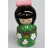 Green Japanese Doll Pill Box