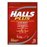 Halls Plus Cough Suppressant with Medicine Center Drops with Cherry Bag 25 Drops/Bag, 12/Case Halls Plus Cough Suppressant with Medicine Center Drops with Cherry Bag 25 Drops/Bag, 12/Case