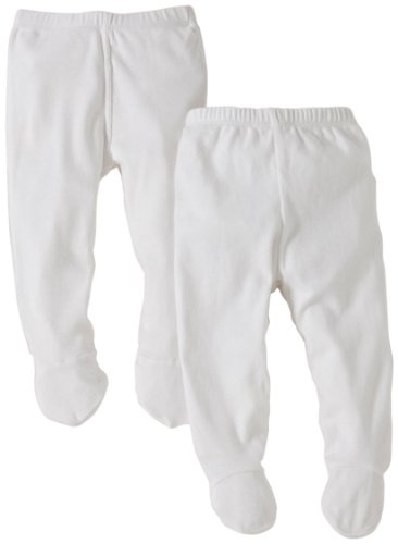 Burt's Bees Baby Unisex Baby 2 Pack Essentials Solid Footed Pants (Baby)-Cloud