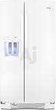 Whirlpool Gold GS6NVEXVQ 25.6 cu. ft. Side-by-Side Refrigerator with 2 Adjustable SpillGuard Shelves, External Ice/Water Dispenser with In-Door-Ice Ice Dispensing System, and SideWise Electronic Controls with Pulse Defrost: White