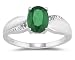 Emerald and Diamond Ring 10k White Gold