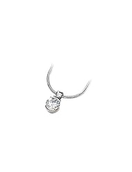 05.00 mm = 1/2 ct. Created Moissanite Solitaire Pendant in 14K White Gold