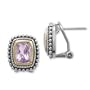 .925 Silver, 14k Gold & Amethyst Earrings