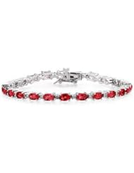 14k White Gold Diamond and Ruby Bracelet