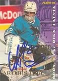 Arturs Irbe, San Jose Sharks, 1995 Fleer Autographed Card