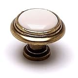 1 1/4'' Dia Antique English / Light Almond Ceramic Knob