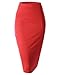 Doublju Women's Scuba Slim Fit Stretchy Pencil Midi Skirt