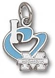 Michigan Wolverines Solid Sterling Silver ''I Heart M MICHIGAN'' 1/2'' Enamel Pendant