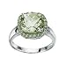 Green Amethyst And Peridot Set 9ct White Gold Ring.