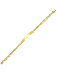 14K Yellow Gold ID Bracelet with Double Rope Chain