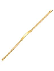 14K Yellow Gold ID Bracelet with Double Rope Chain