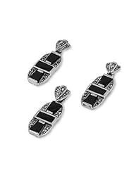 Sterling Silver High Fashion Cross Design Oval Pendant and Earrings Jewelry Set with Black Onyx