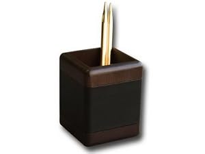 Walnut & Leather Pencil Cup
