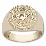 Minnesota Wild 5/8" Circle Logo Men's Ring - 14KT Gold Jewelry (Size 10 1/2)