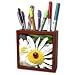 Patricia Sanders Flowers - lucky ladybug on a daisy - Tile Pen Holders-5 inch tile pen holder