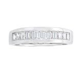 PlatinumOverlaySterlingSilverCubicZirconiaChannelSetEternityRing,Size5