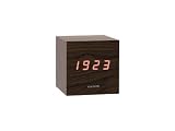 Karlsson KA5073BR Wecker Mini Cube LED, Holz, braun